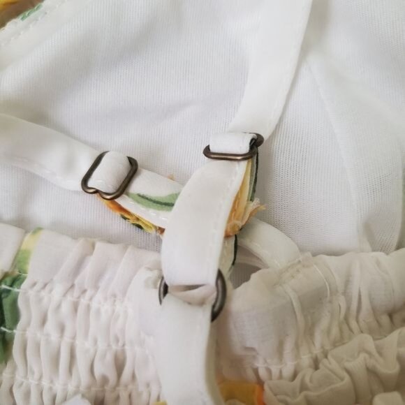 Japna Womens mini dress size medium lemons printed wrap adjustable straps nwt - Picture 9 of 13